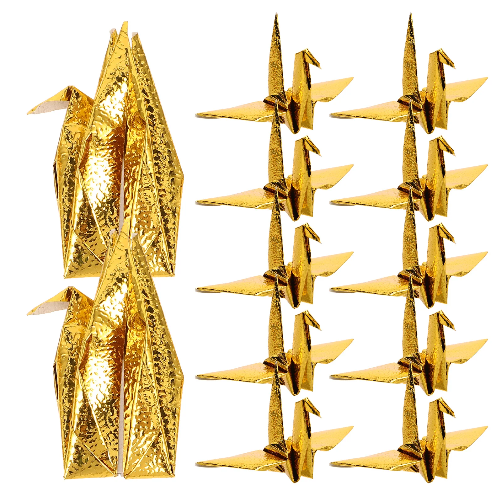 

50 Pcs Golden Paper Crane Hanging Decoration Origami Handmade Cranes Folded Mobile