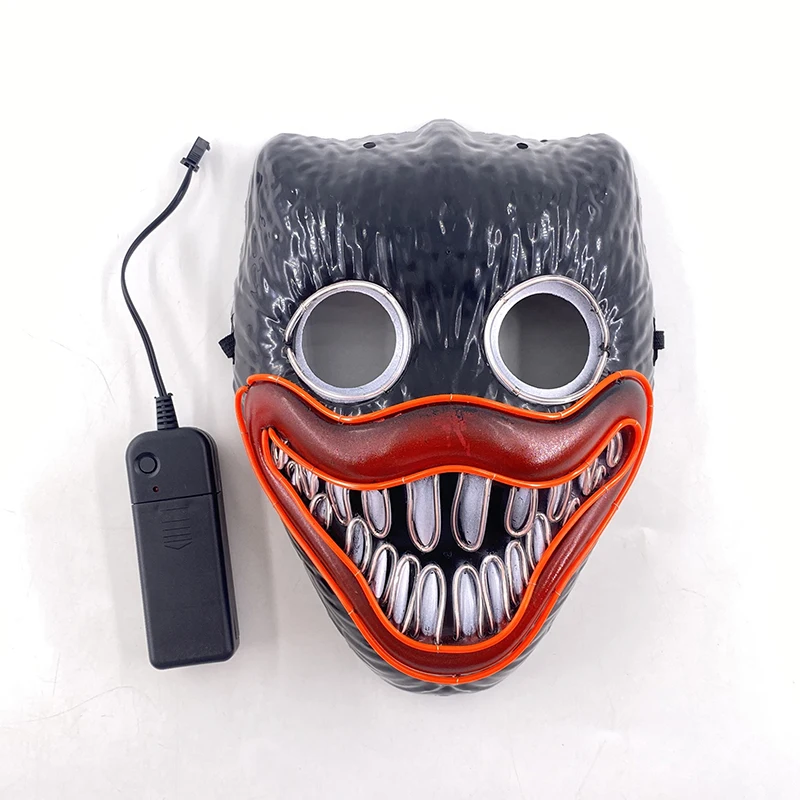 New Full Face Play Time Game Mask Horror  LED Neon Light Decor Mask Glowing For Halloween