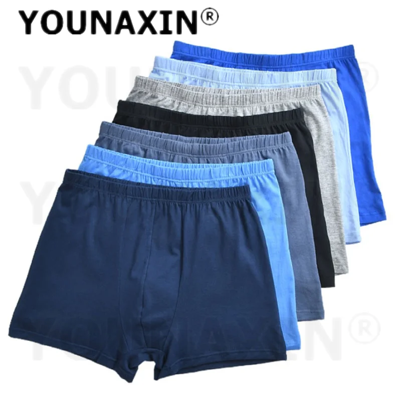 3 إلى 6 قطع الرجال الملابس الداخلية حجم كبير القطن سراويل فضفاضة عالية الخصر الملابس الداخلية متعددة الألوان L XL 2XL 3XL 4XL 5XL 6XL 7XL 8XL