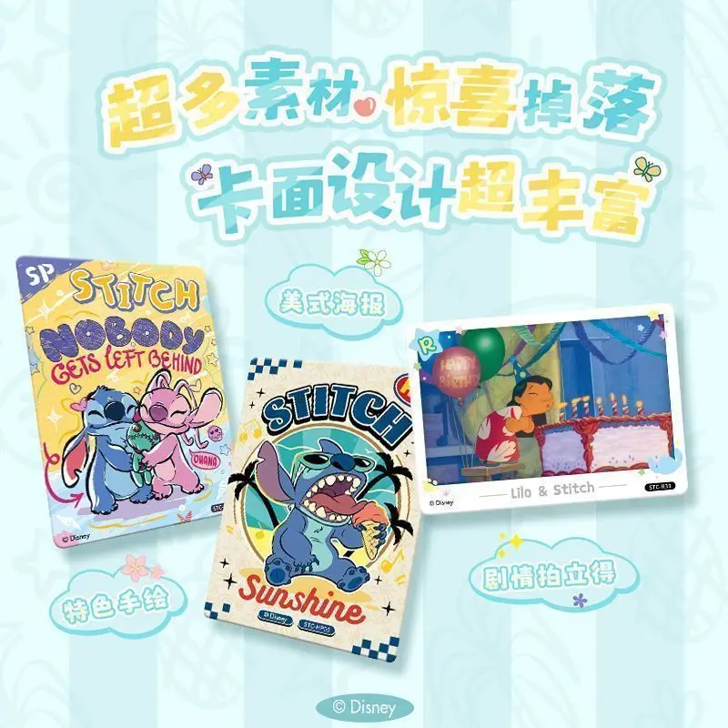 Carta autentica.Fun LiloStitch 2025 Figura anime Disney Stitch Card Stich Carte da collezione Jikashe Decorazione Regali di compleanno per bambini