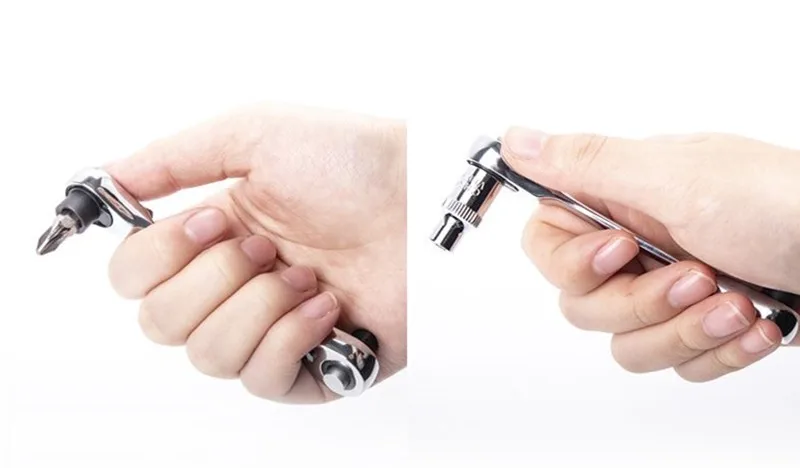 1/4 Zoll 2-in-1 Dual Head Quick Socket Tragbarer Schraubenschlüssel Rob 72 Zähne Mini Hex Bit Doppelseitiger Schraubendreher Schraubenschlüssel Werkzeug – Detail 6