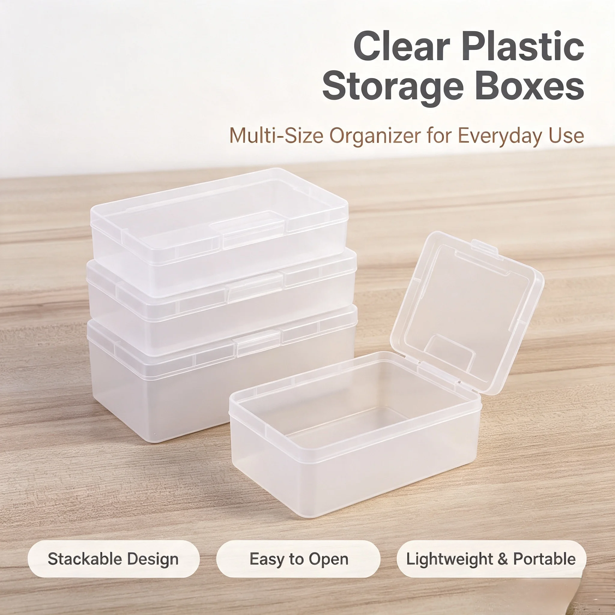 Mini Plastic Box Rectangular Box Translucent Box Jewelry Beads Container Tools Accessories Box Storage Boxes Organizers Case