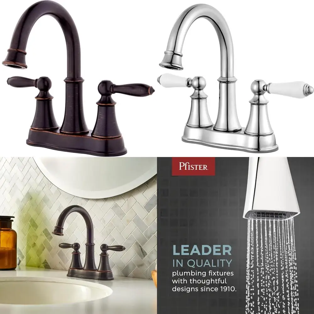 

Courant 4-дюймовый центральный смеситель для раковины с 2 ручками и 3 отверстиями в тосканской бронзовой отделке, модель LF048COYY