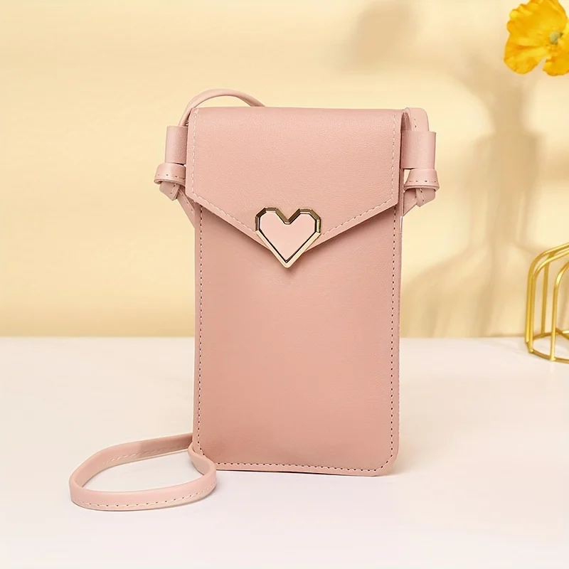 

[Hot sale] Fashionable and simple trendy solid color women's mobile phone bag messenger bag shoulder bag travel bag mobile phone