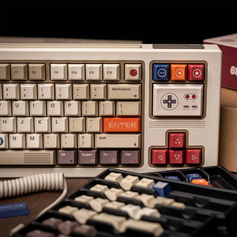 Ensemble de touches de clavier PBT personnalisé, capuchon de clavier gris rétro, aucun profil, cadeau de clavier mécanique, jeu de 80retros, thème 1989