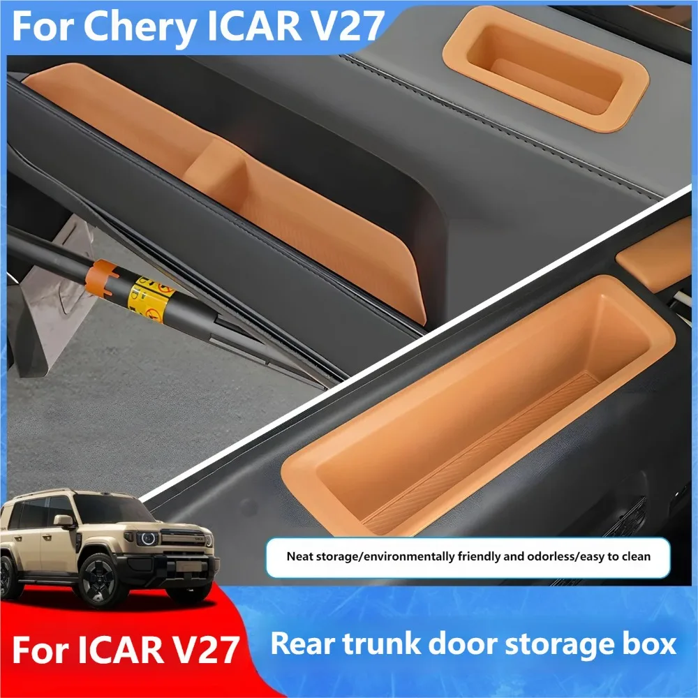 

For Chery ICAR V27 2026 Silicone Trunk Storage Mat Left Right Side Storage Box Cup Holder Mat Interior Accessories