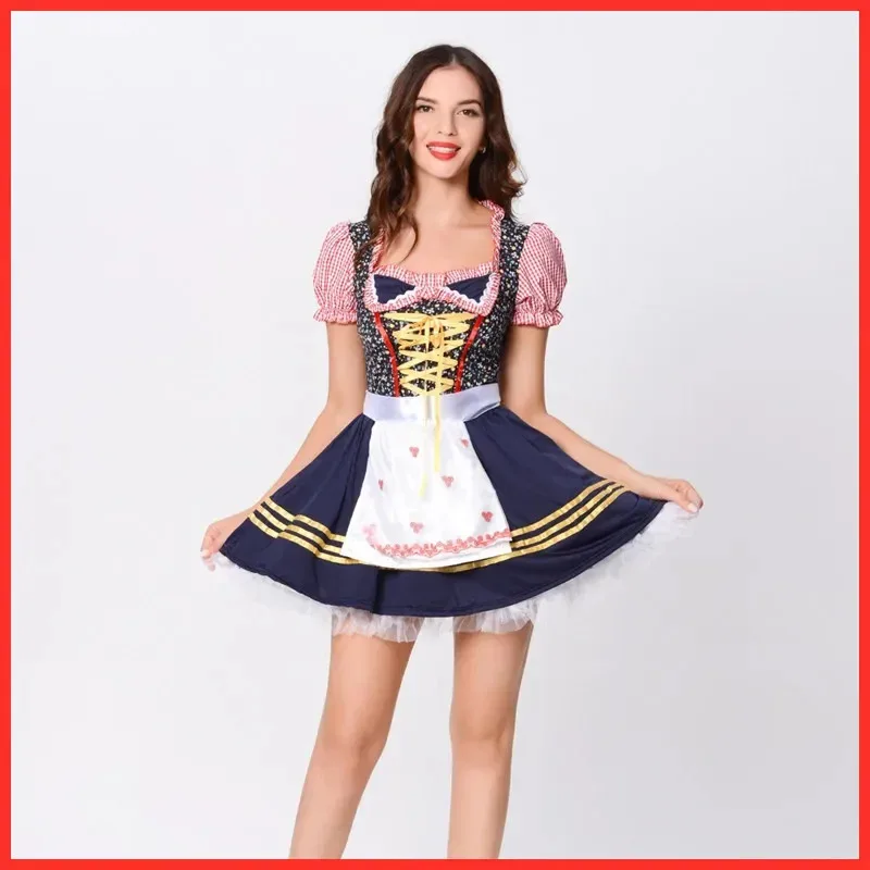 Германия Октоберфест пивной костюм для девочек на Хэллоуин, баварская вечеринка, традиционное женское платье горничной-дирндль, lf[5