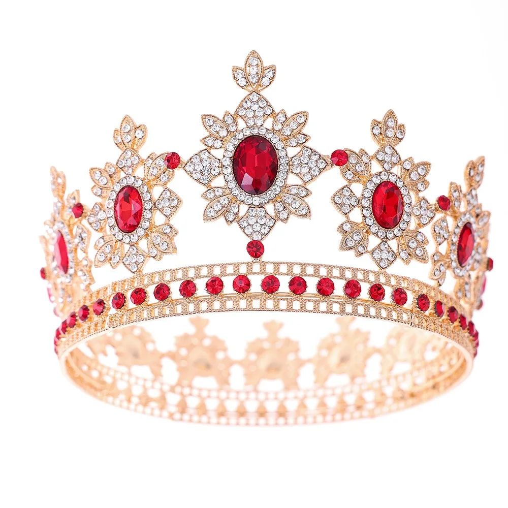 

Luxury Baroque Queen Tiaras Elegant Dazzling Bridal Princess Crown Sparkling Vintage Rhinestone Diadem Photography Props