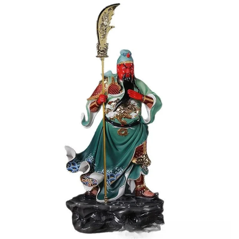 

Ceramic Guan Gong statue is dedicated to the God of Fortune, and the ceramic ornament of the town house