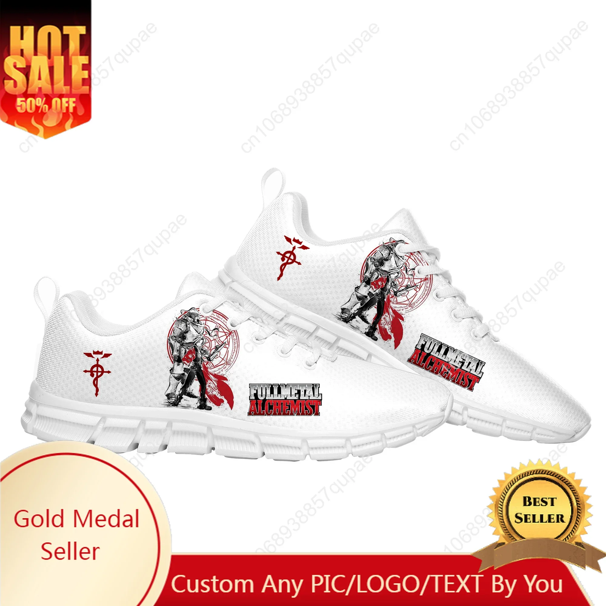 

Fullmetal Alchemist Cartoon Anime Sports Shoes Mens Womens Teenager Sneakers High Quality Parent Sneaker Couple Custom Shoes