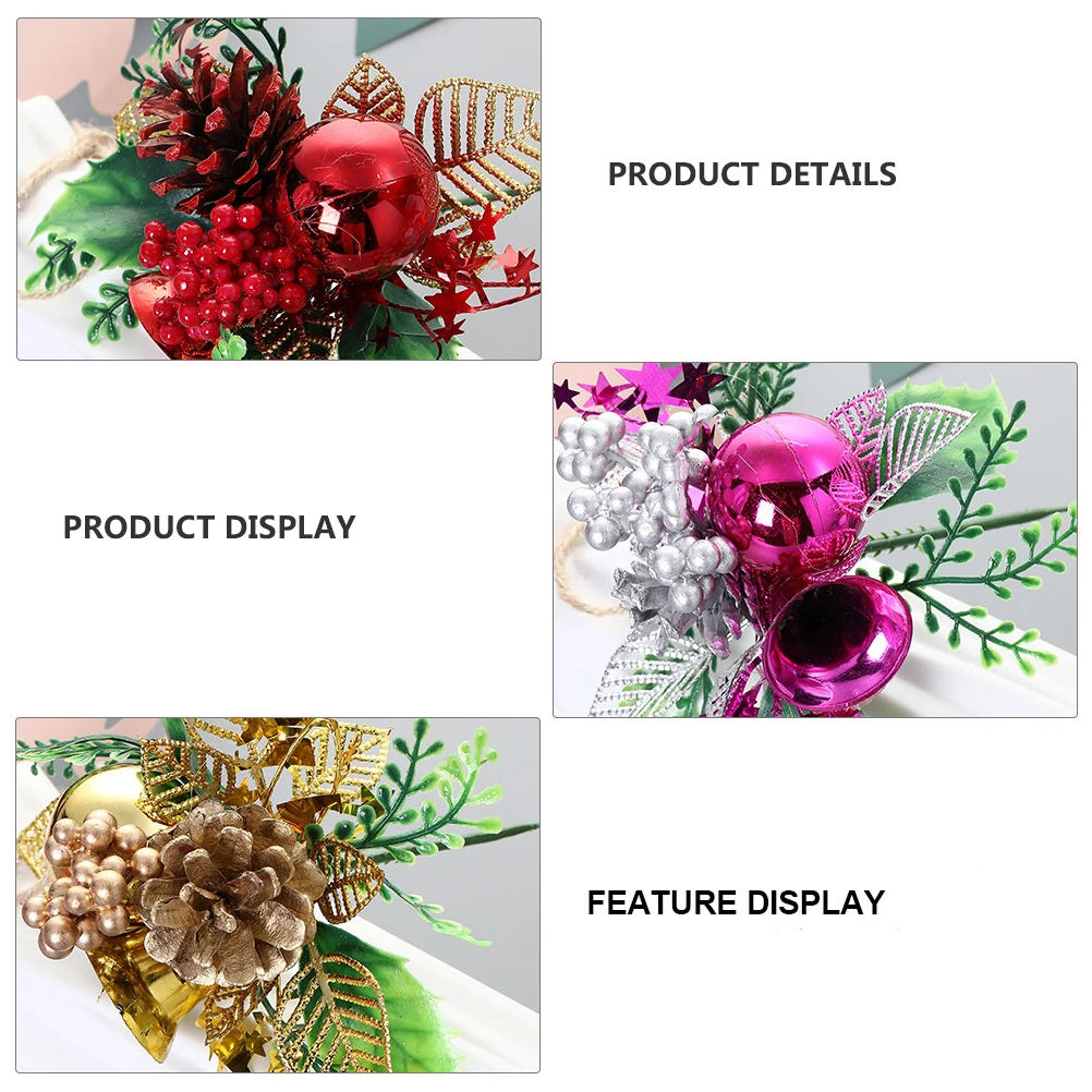 

5 Pcs Christmas Decoration Artificial Flowers Centerpieces Berry Plastic Wreaths
