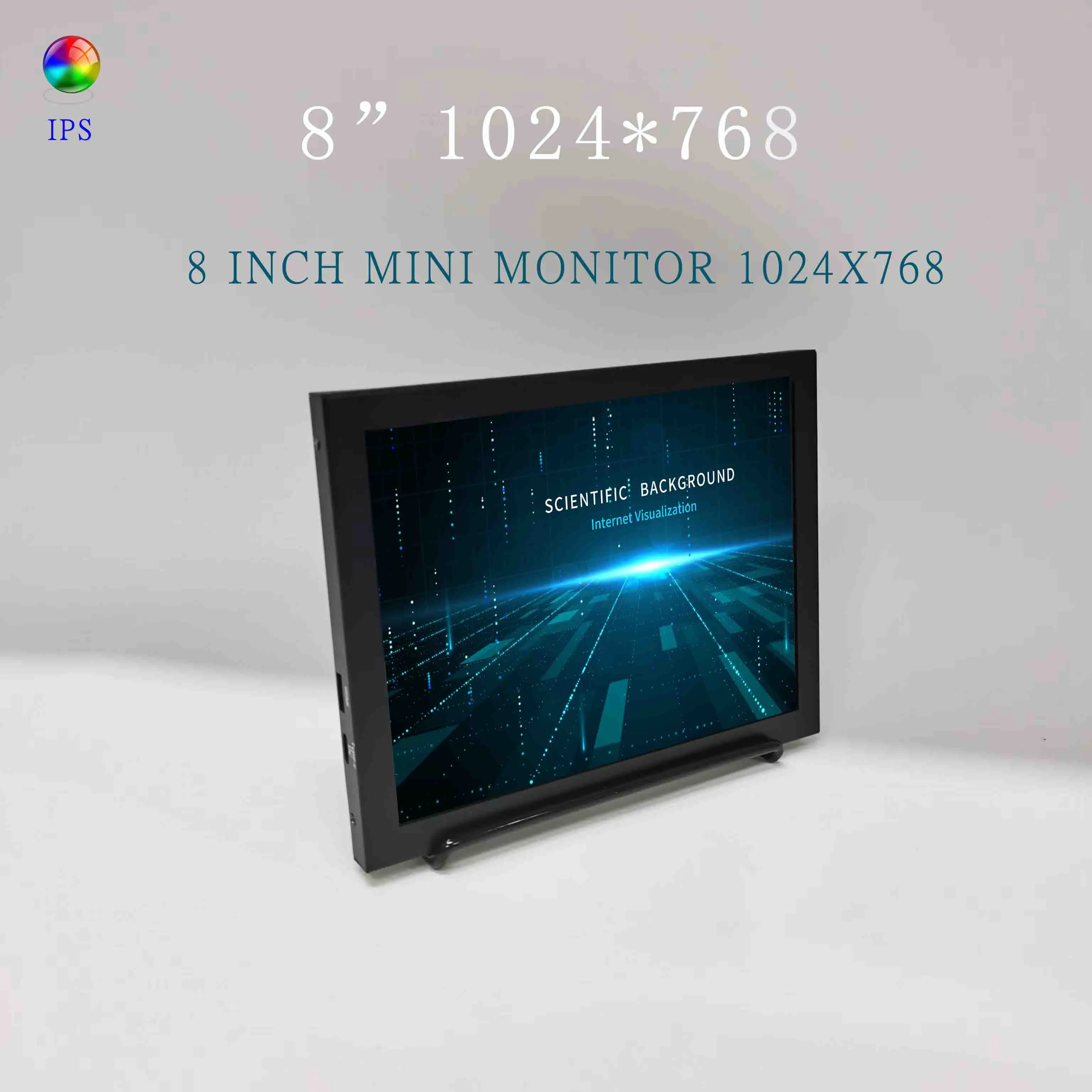 8 Inch Mini Monitor 1024X768 Resolution TFT LCD Screen Display With HDMI Video Input For PC DVD DVR CCD Camera