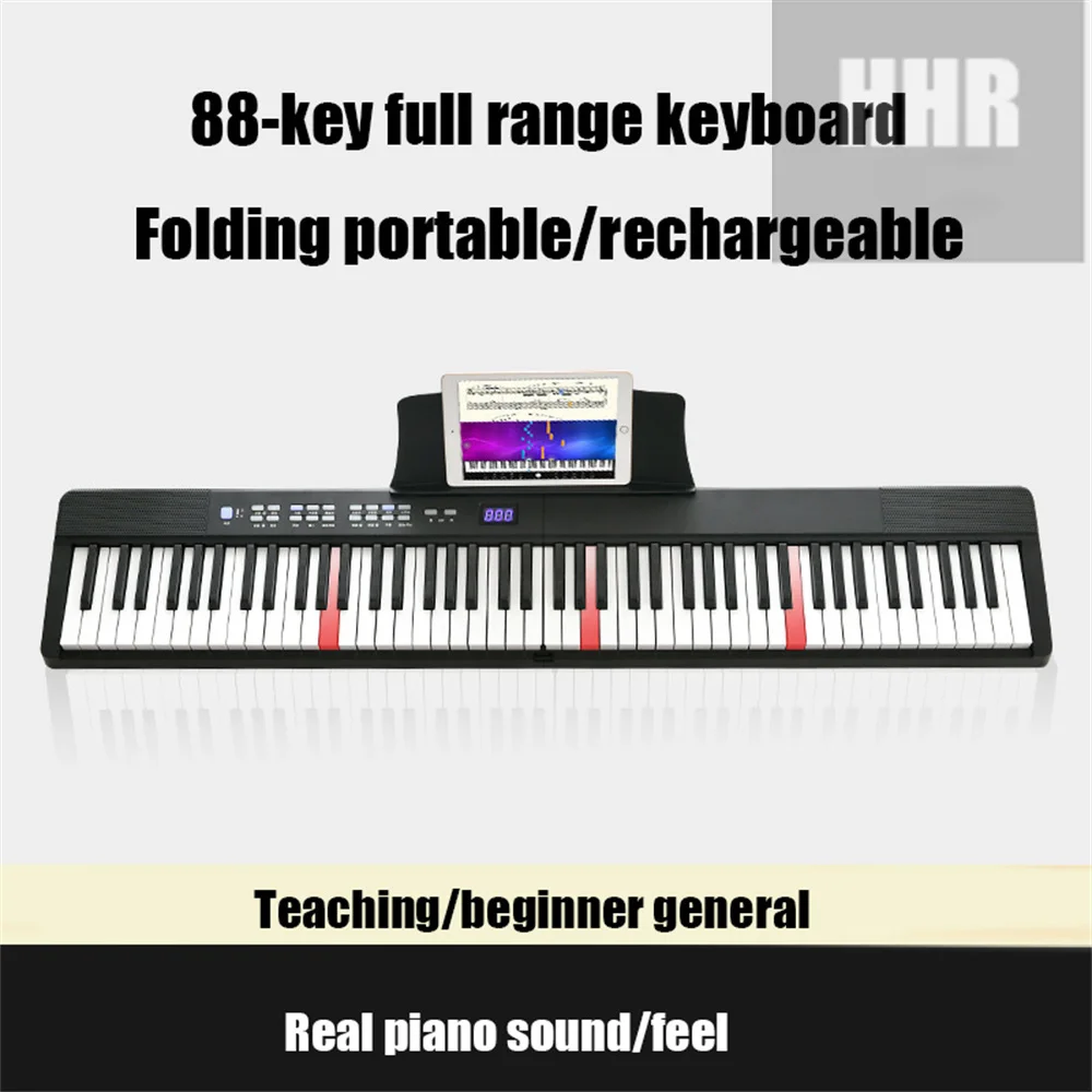 Skลadany fortepian muzyczny elektroniczny, 88 klawiszy, kontroler Midi, syntezator, cyfrowe instrumenty organowe, klawiatura, muzyka