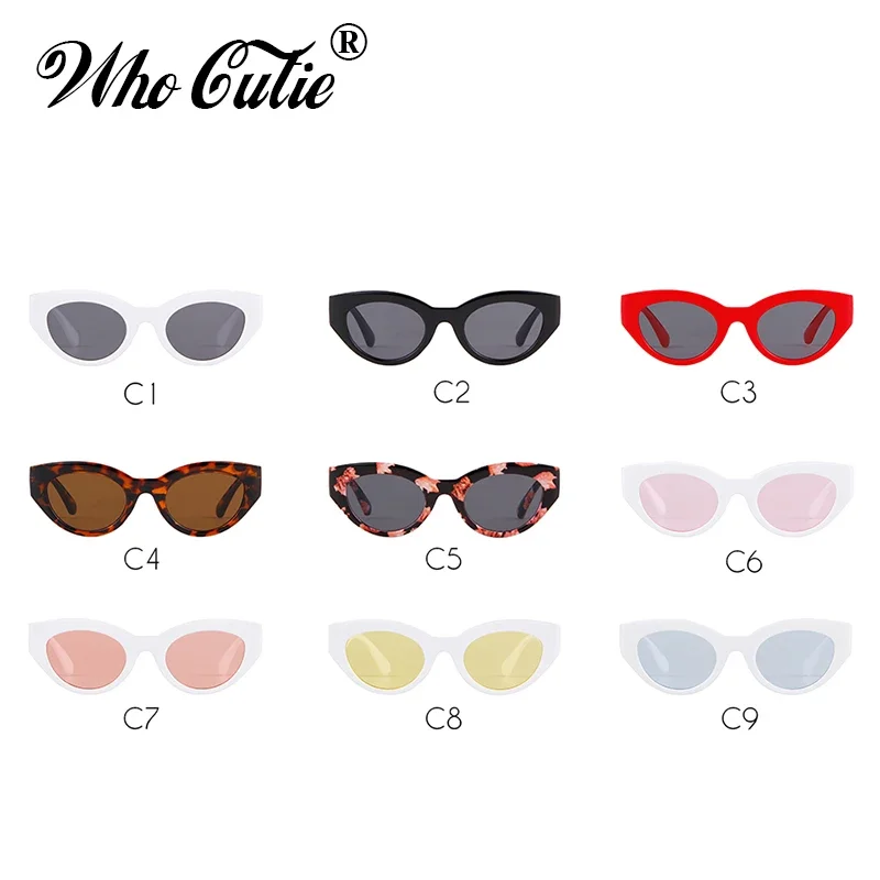 WHO CUTIE 2025 Oval Sunglasses Women Brand Designer Vintage Leopard Frame Oval Lens 90S Cat Eye Sun Glasses Sunny Shades OM561B