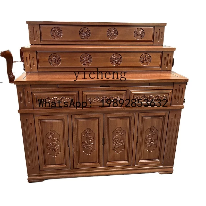 XLL  table Solid wood incense case Household Buddhist shrine, incense table on the shrine, three-layer table