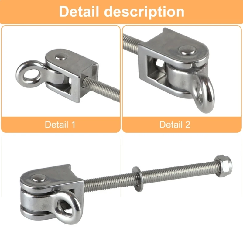 Colgadores oscilantes resistentes R2LD con rodamiento, gancho oscilante inoxidable, soportes tornillo acero inoxidable,