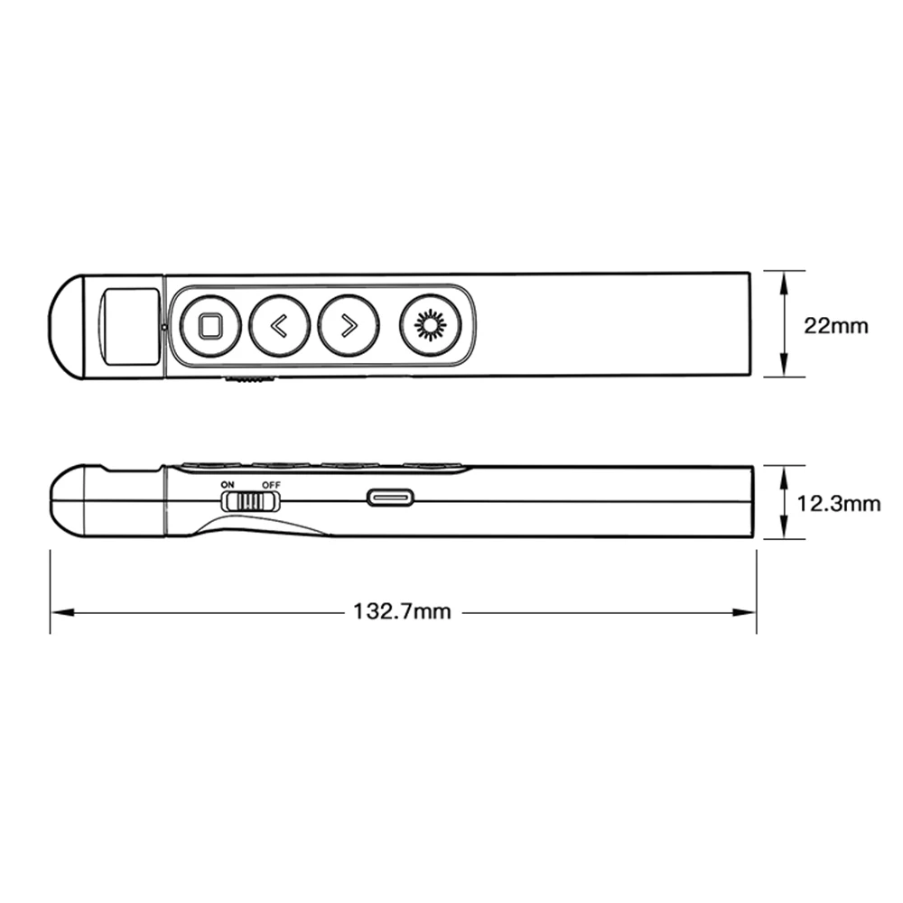 Laser Presentation Pointer 2.4G Wireless Demonstration Remote Control Pen for PowerPoint PPT Compatible with MAC/Windows