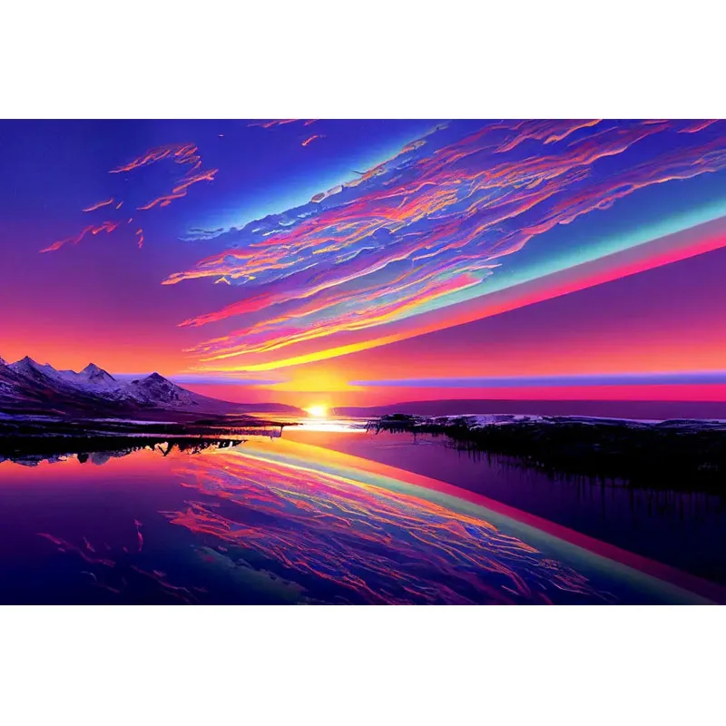 

Sunature 5D Full AB Square Round Drills Cloud Sunset Diamond Painting (5-10 AB Colors)