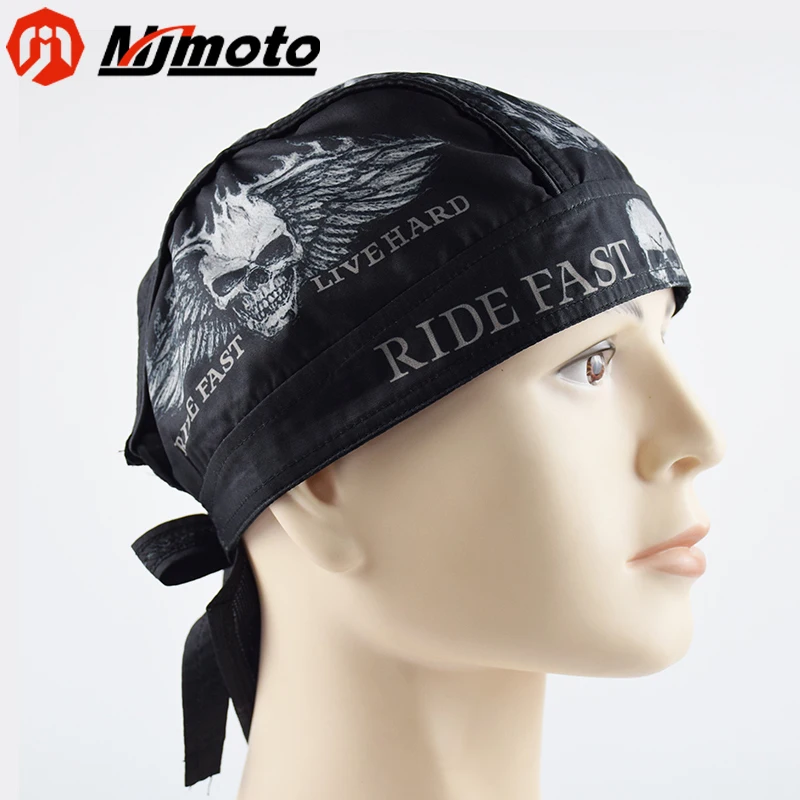 Men Retro Cycling Skull Pirate Hat Bicycle Outdoor Sports Bike Cap Women Headband Sweat Absorption Mesh Lining Running Bandana