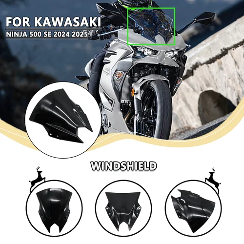 Imagen 1 del producto Para Kawasaki Ninja 500 SE 500SE 2024 2025 deflectores de viento de parabrisas de doble burbuja de alto rendimiento