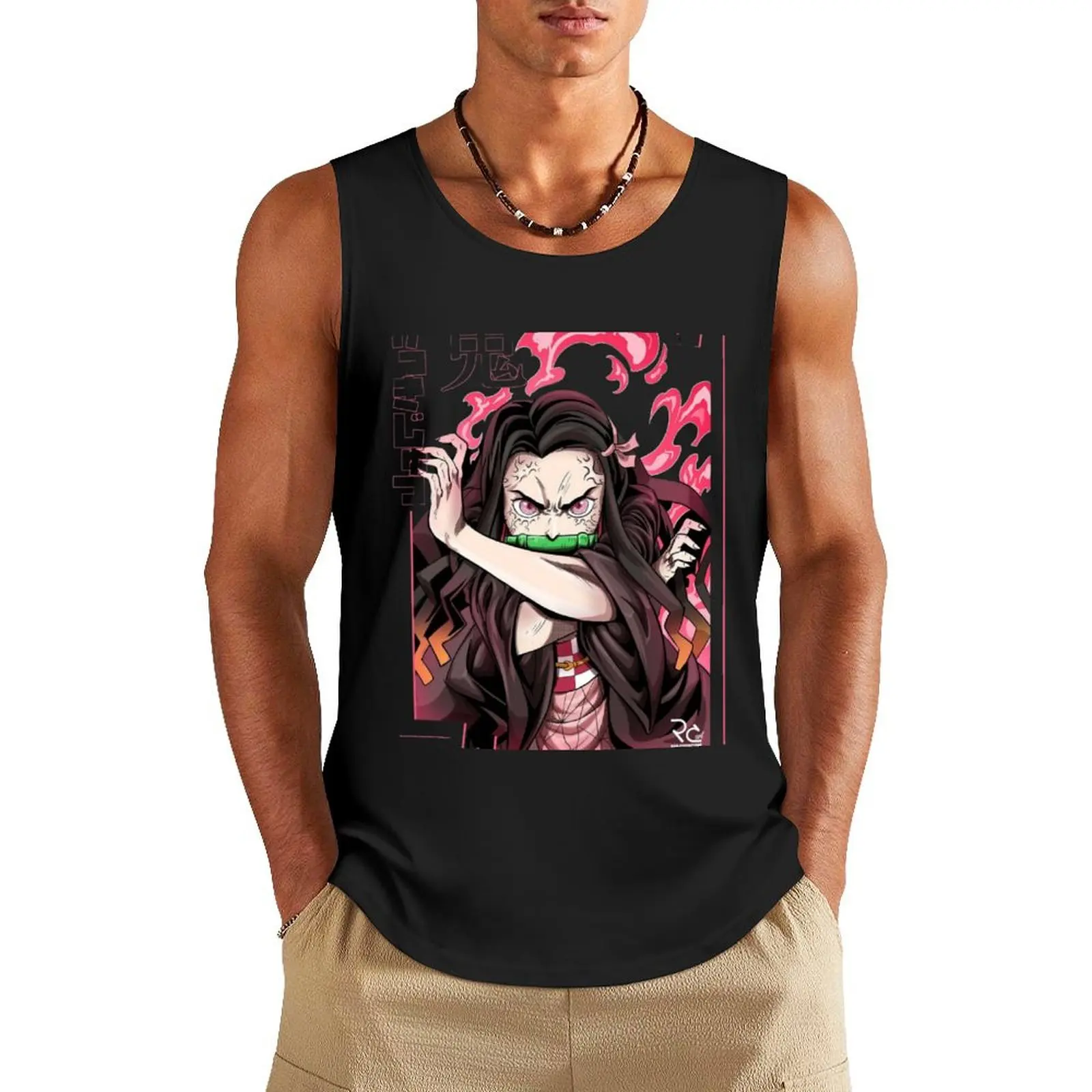 Nezuko kamado Tank Top Sleeveless men cute tops