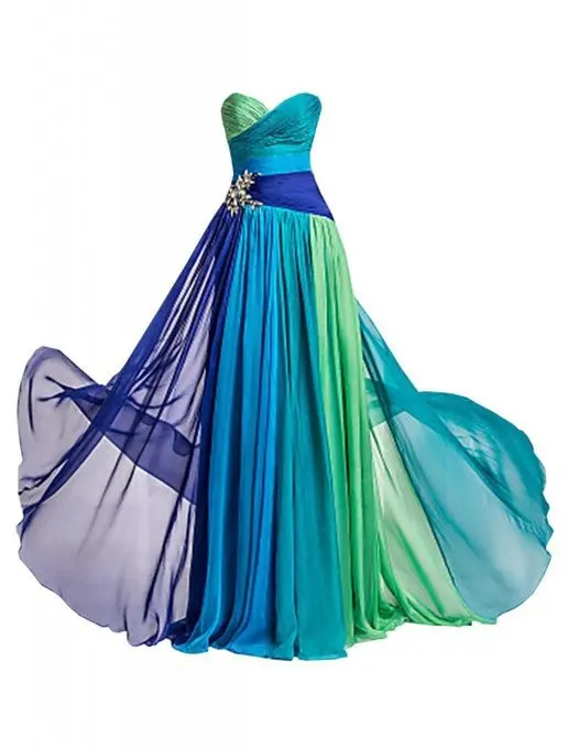 

Chiffon Contrast Color A-line Bridesmaid Dresses Classic Strapless Wedding Party Dress Bridal Toasting Robes De Soirée