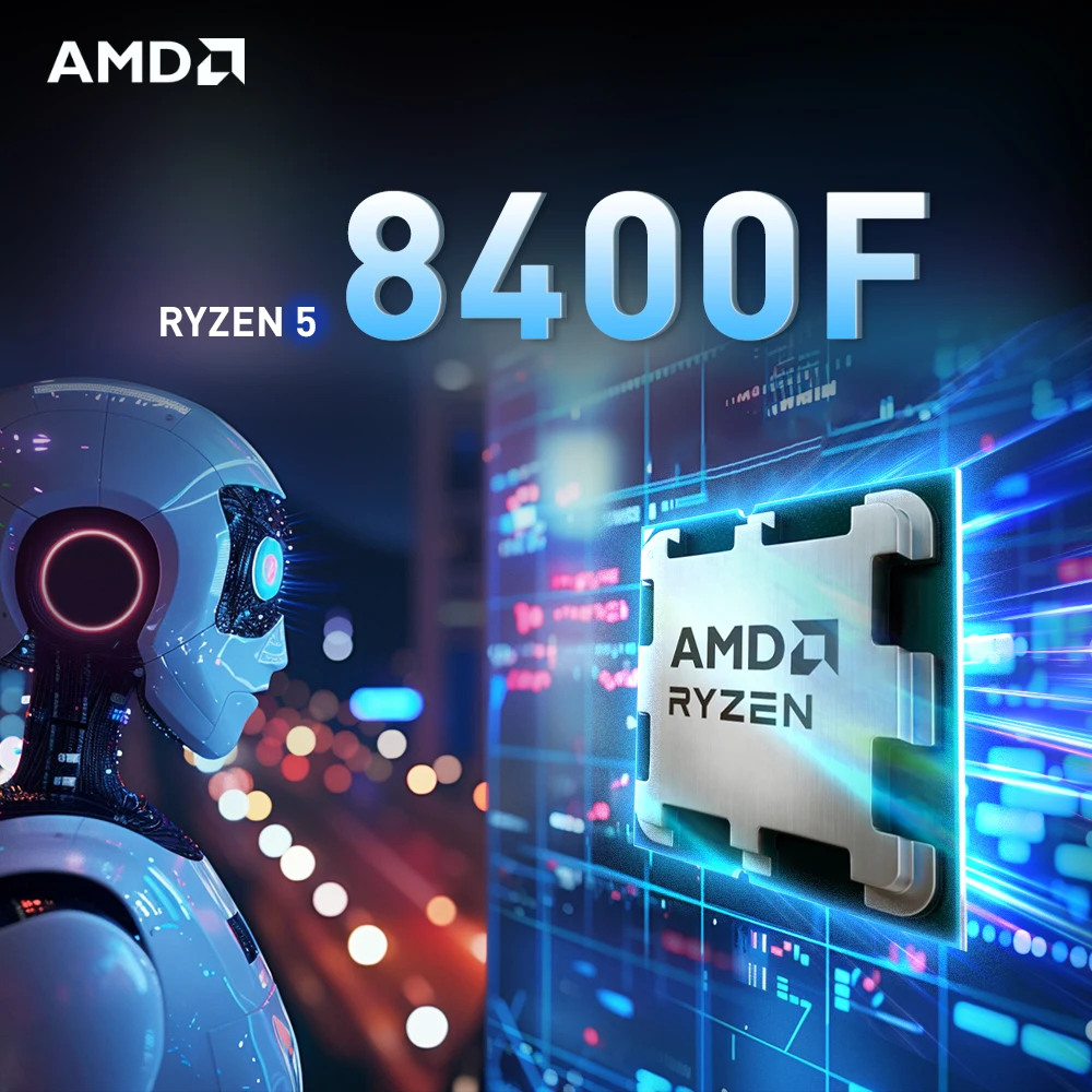 AMD Ryzen 5 8400F 4.7 جيجا هرتز جديد 6-Cores 12-Threads PCIe 4.0 DDR5 معالج وحدة المعالجة المركزية للكمبيوتر المكتبي مع مقبس AM5 R5 8400f ولكن بدون مروحة #1