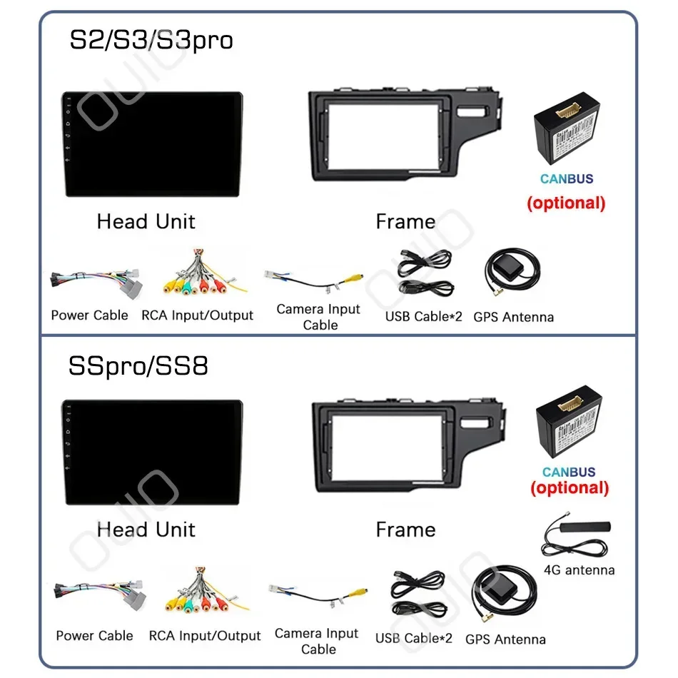 2DIN Android 13 radio  For Honda Fit Jazz 2014 2015 2016 2017 Car stereo Multimedia Player Carplay Auto GPS Navi DSP RDS NO DVD