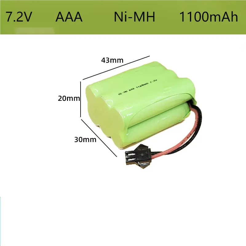 7.2V AAA Ni-MH battery 1100mAh rechargeable battery for set toy medical detector fire remote control car