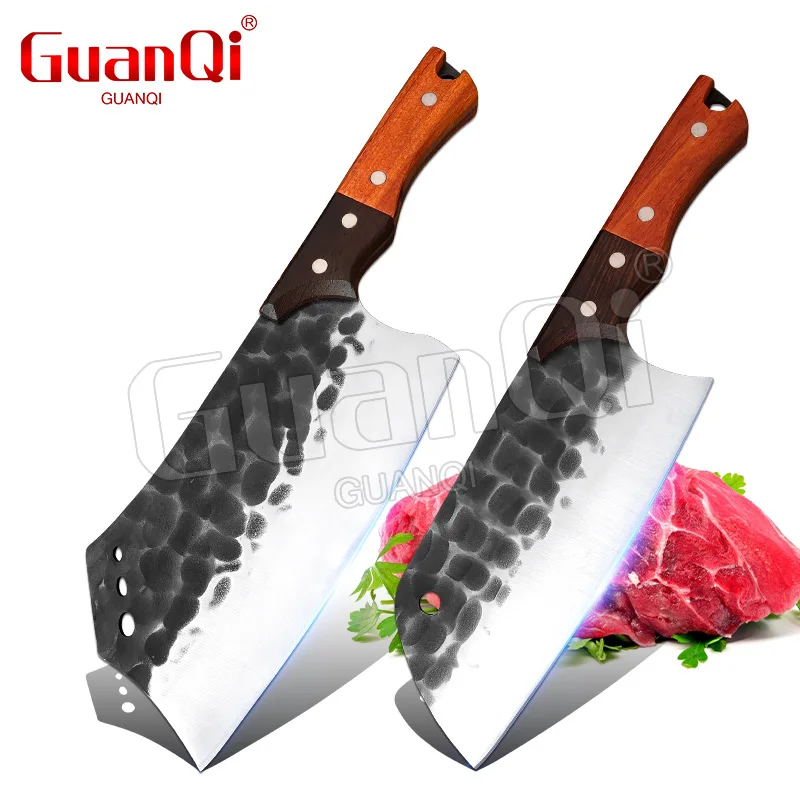 

Kitchen Butcher Knife Forged Meat Cleaver with Wooden Handle Stainless Steel Chef Butcher Knives Bone Chopping Cooking Knives