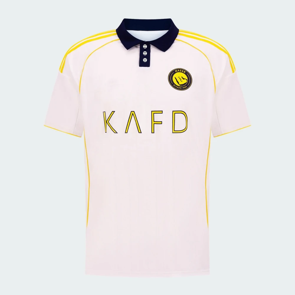 

2025-26 Mens Al-Nassr FC Short Sleeve Third Football Shirt Youth Kids Training Soccer Uniform Oversized Moto Breathable Jersey