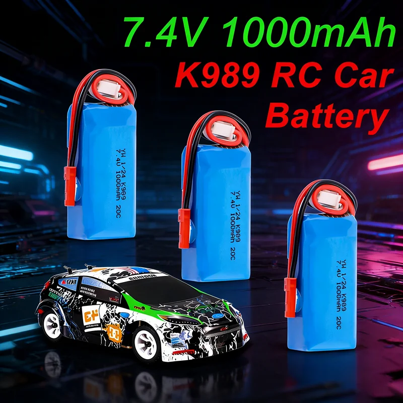 WLtoys 7,4V 1000mAh 20C Lipo-Akku mit JST-Stecker für WLtoys 1/28 K969 K979 K989 K999 P929 P939 RC Auto Ersatzteile