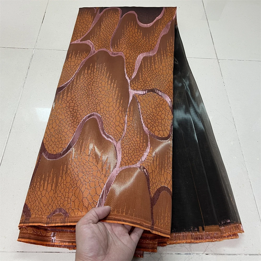 أحدث قماش دانتيل تول نيجيري عالي الجودة لعام 2025 من قماش الجاكار الأورجانزا المطرز جبر للحفلات الراقصة 5 ياردات YXZ185