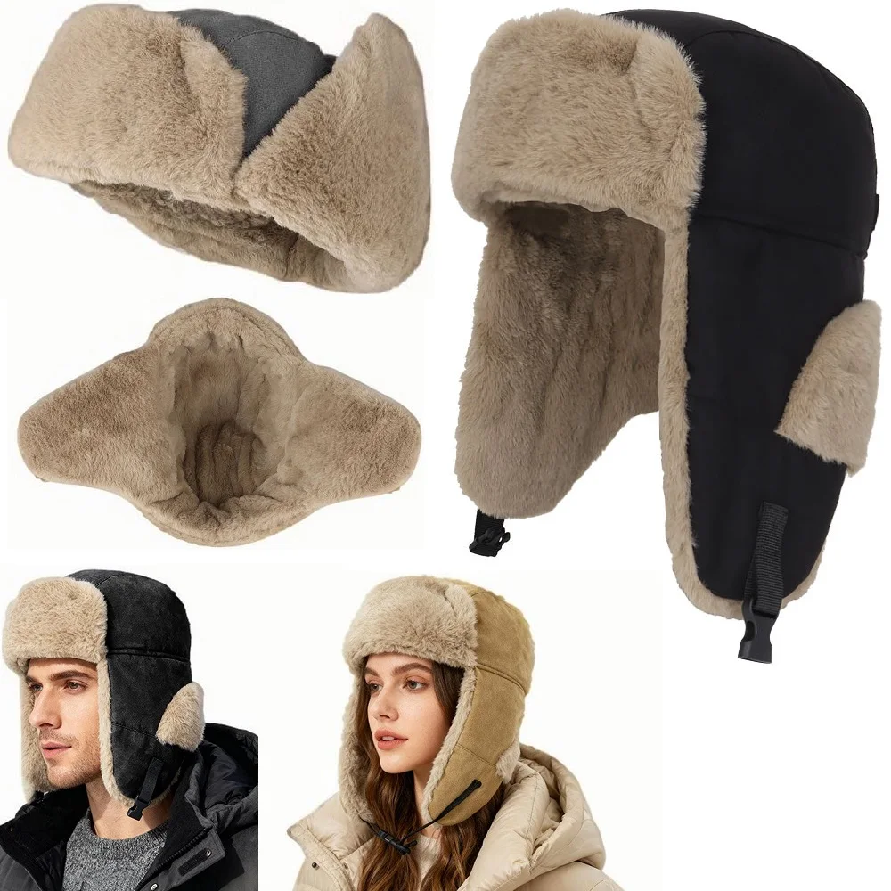 

Winter anti cold and windproof ear protection thick Lei Feng hat for men and women, outdoor warm cycling and skiing flying hat