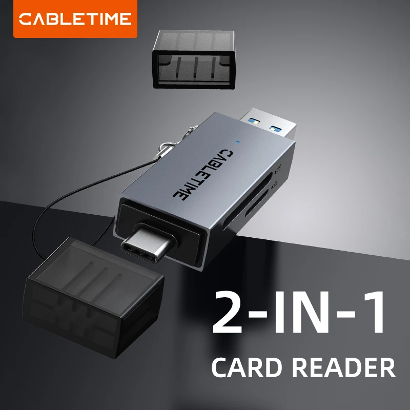 CABLETIME USB 3.0 Card Reader 2 IN 1 USB C And USB 3.0 To Micro SD Card Reader 104MB/s For Android IPad MacBook Pro C507