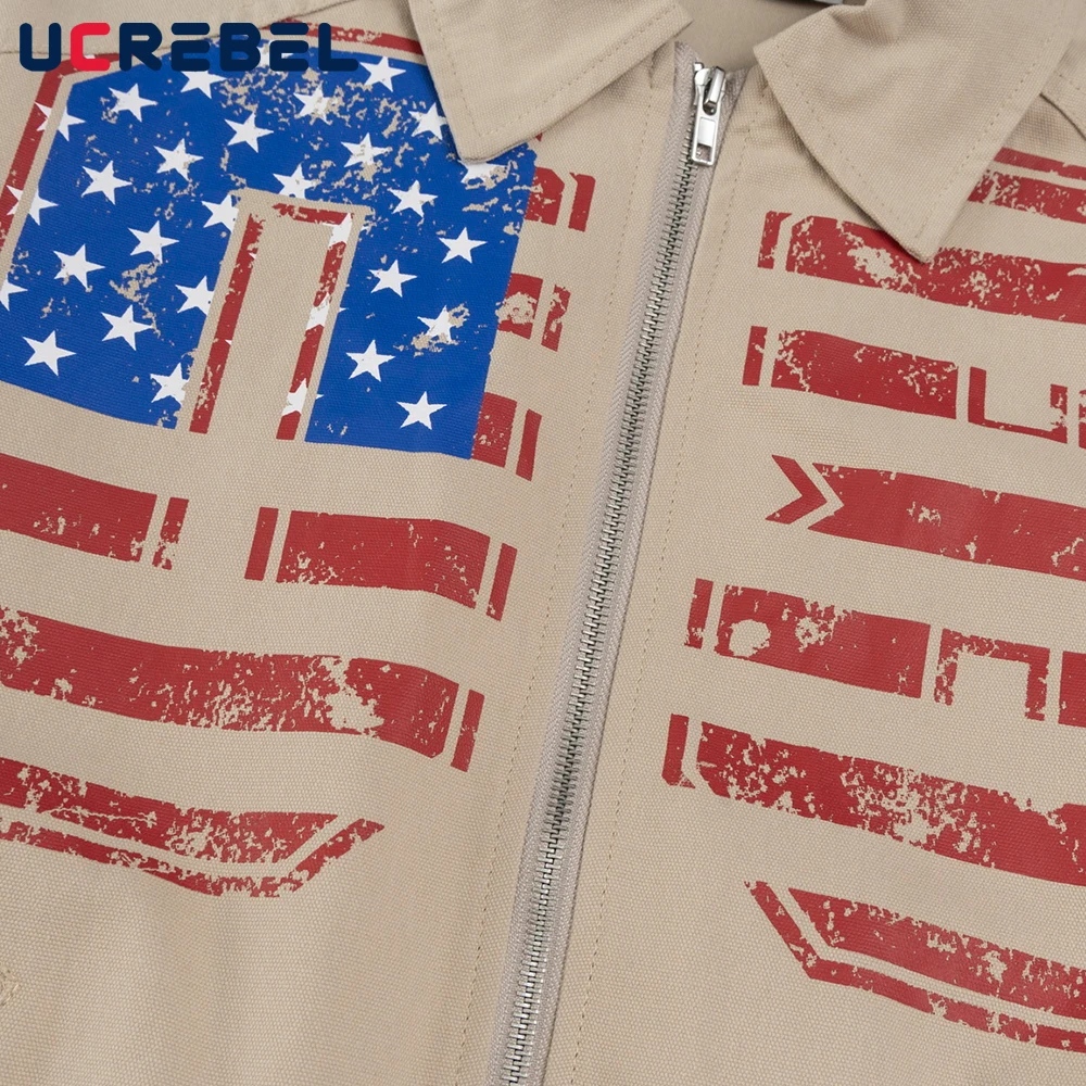 المتعثرة طباعة البضائع سترة رجالي ريترو شارع العليا الخريف فضفاضة طويلة الأكمام التلبيب ملابس خارجية رجل