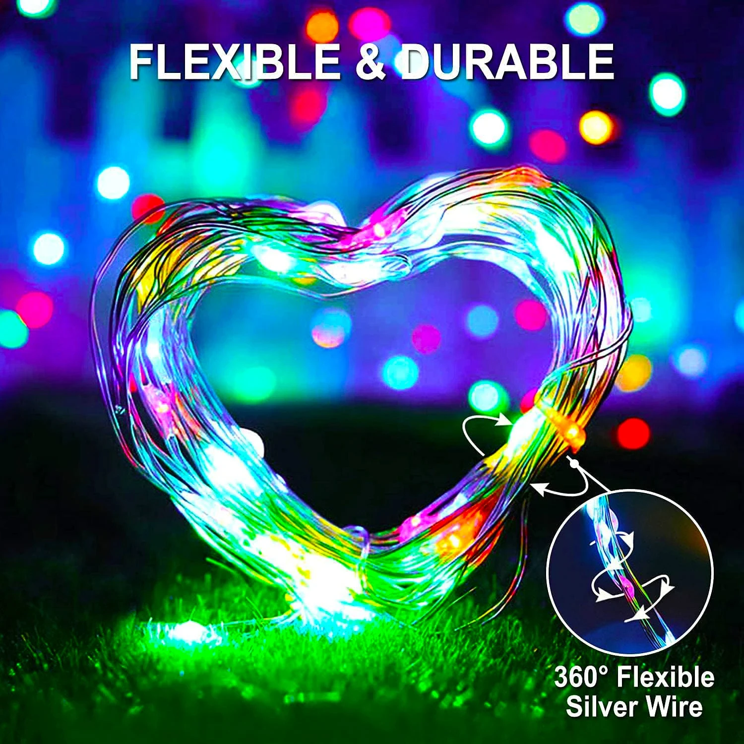 300LED Solar String Lights Outdoor Waterproof Copper Wire Fairy Lights 8 Modes Suitable for Wedding Party Christmas Decoration