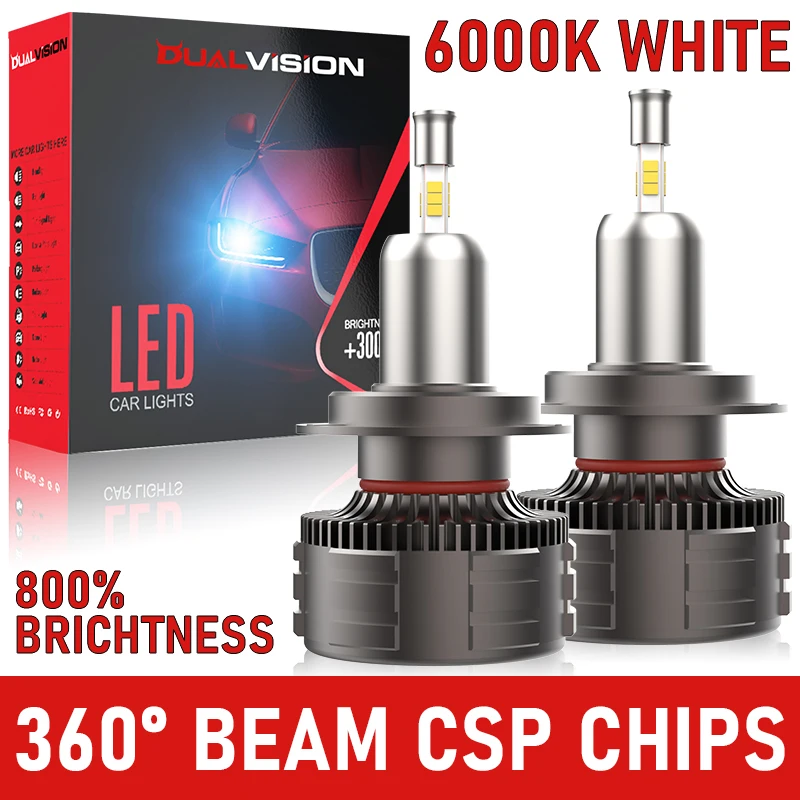 

2PCS 360 H7 LED Car Headlights Canbus H4 H11 H1 H8 H9 HB3 9005 HB4 9006 9012 HIR2 6000K 3D CSP 12V Car Lights For Projector Lens