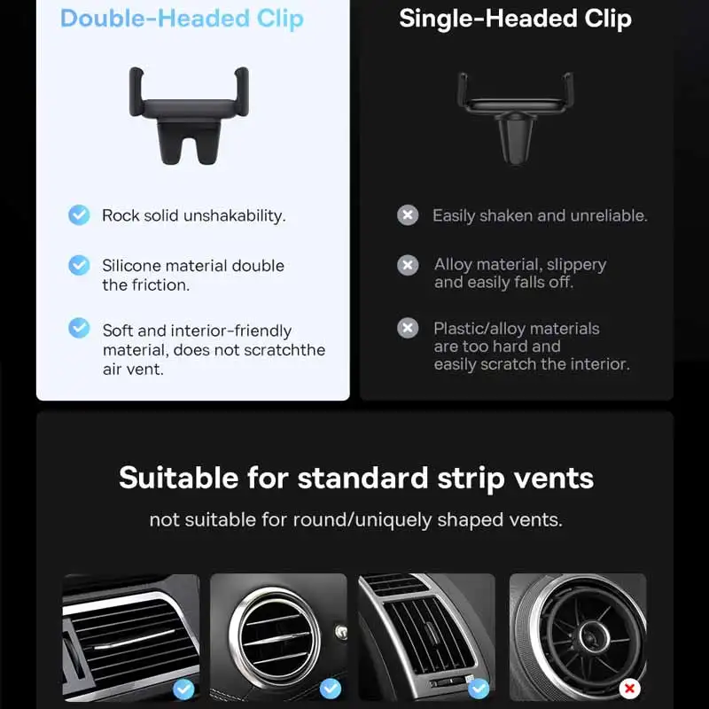 Baseus-Suporte universal do telefone móvel para carro, suporte do telefone do carro, montagem da tomada do ar, suporte do telefone celular