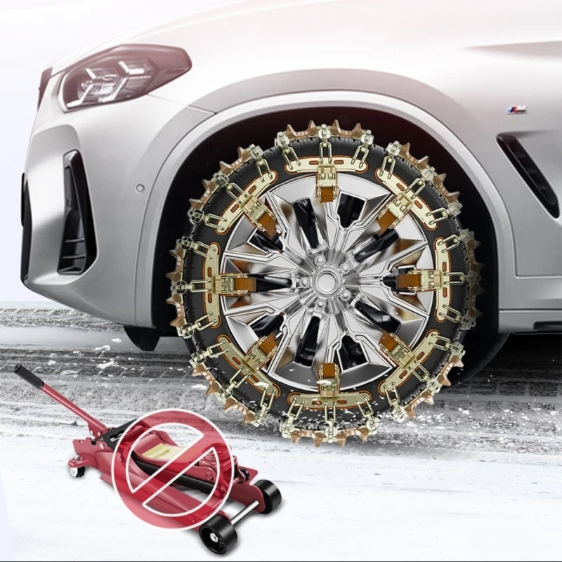 6PCS Anti Slip Tire Chains For Winter Driving Double Structure Enhanced Grip 1500kg Capacity Season Use Steel H9EE