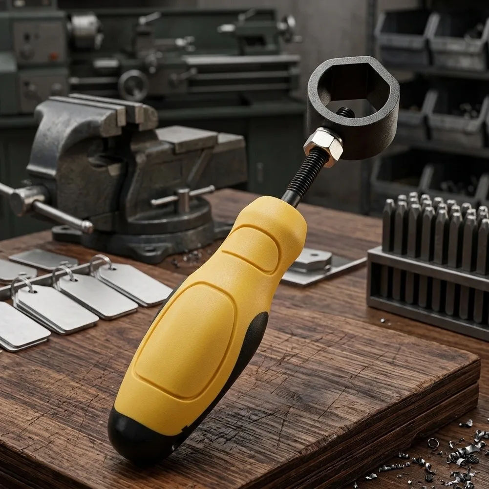 Alloy Steel Punching Tool Holder for Steel Letter and Number Stamps with Ergonomic Non-Slip Handle and 0-30mm Clamping Range