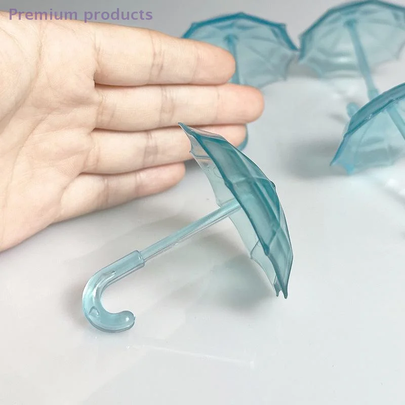 1 قطعة مظلة بلاستيكية صغيرة ديكور المنزل لعب الأطفال دمية اكسسوارات أثاث مظلة صغيرة شفافة نموذج