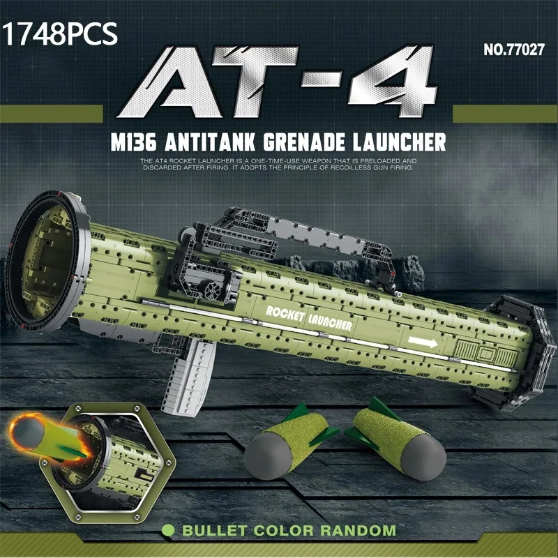 77027 Howitzer Bazooka RPG Model Building Blocks Military Single Shot Antitank Grenade Launcher Bricks Puzzle Wargame Toy Gift