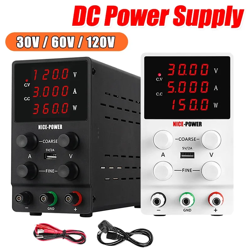 

DC Power Supply Laboratory Maintenance Workbench 30V 10A 60V 5A 120V 3A Voltage Regulator Stabilizer Switching Power Supply