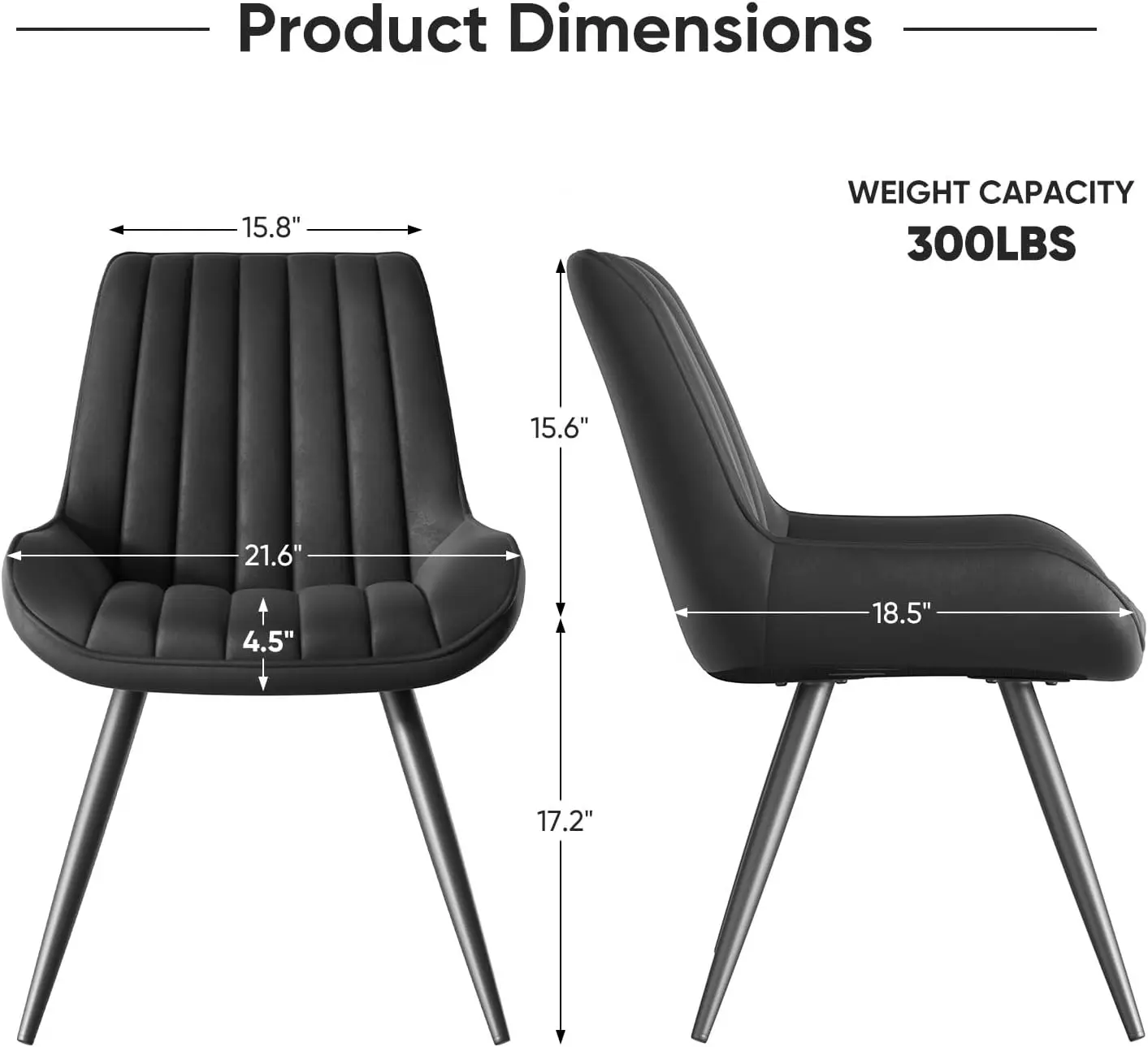 Modern Dining Chairs Set of 6, Comfy Dining RoomChairs with ThickCushions,Upholstered Fabric Kitchen Side Chairs with Metal Legs