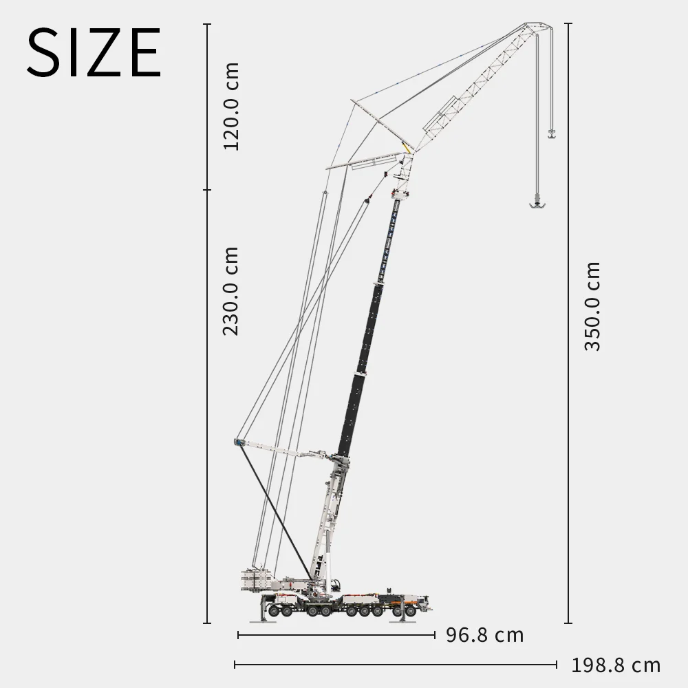 2024 Advance Versie Liebherr LTM11200 RC Kraan en Fly Jib Model MOC Mobiele Bouwstenen Speelgoed Bricks Kit Jongen Kerstcadeaus