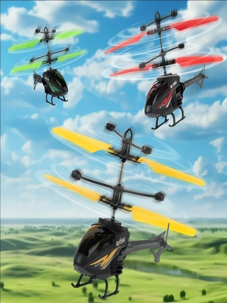 Induktions-Helikopter-Spielzeug, Aufladbar, Ferngesteuert, Kleines Flugzeug zur Koordinationsübung, Geschenk für Jungen und Mädchen