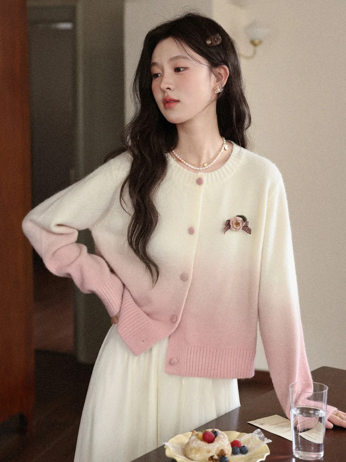 

Soft Blue round Ne Long Sve Open Cardigan Sweater Women's Autumn Winter New Sle Commute Sle Loose Fit Online Exclusive