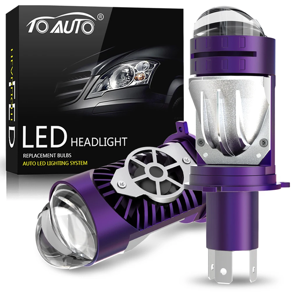 

H4 Светодиодные лампы для проектора 120 Вт Bi LED объектив с вентилятором охлаждения H4 Мини-объектив проектора Автомобильная лампа дальнего света 6000K 12V