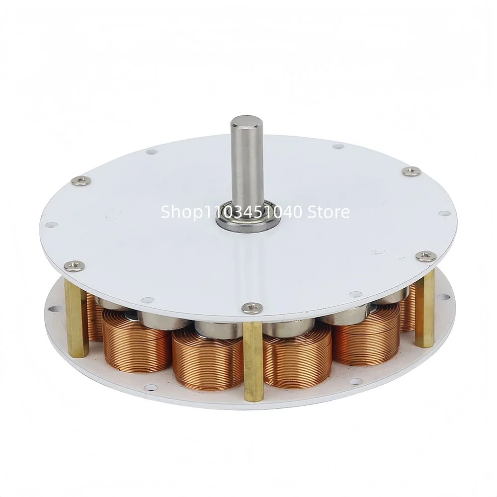 مولد قلب حديدي مصغر من نوع القرص 20 وات/50 وات/100 وات، توليد طاقة عالية مغناطيسي قوي منخفض السرعة، تيار متردد متعدد الأقطاب ثلاثي الطور #4